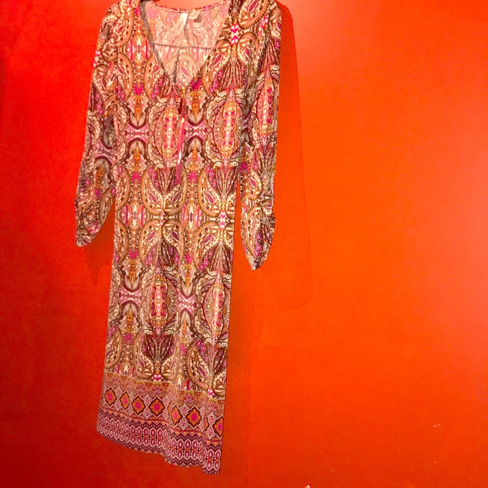 Multi-Colored Mid Length Dress